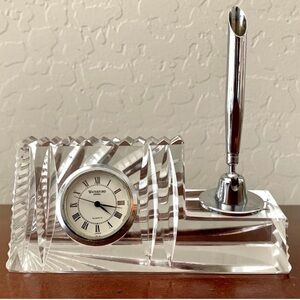 Waterford Crystal Desk Clock and Pen Holder